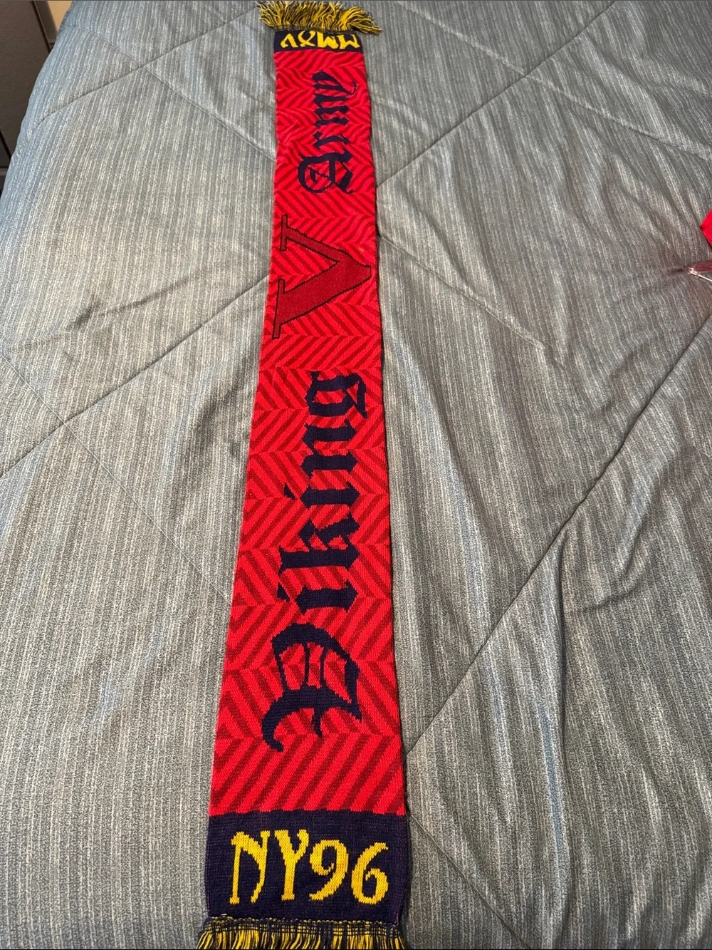 Adidas 2 Red and Navy Knit Sports Scarfs and 1 lighter weight one